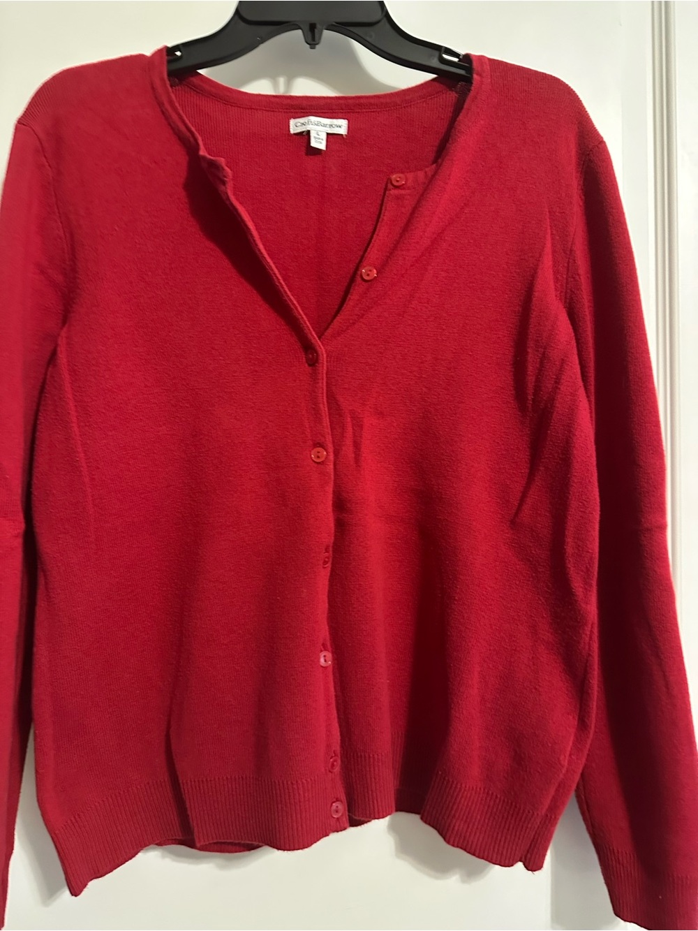 croft & barrow Red Button-Front Women's Cardigan